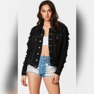 Carmar Distress Jean Jacket with white stitching details size S